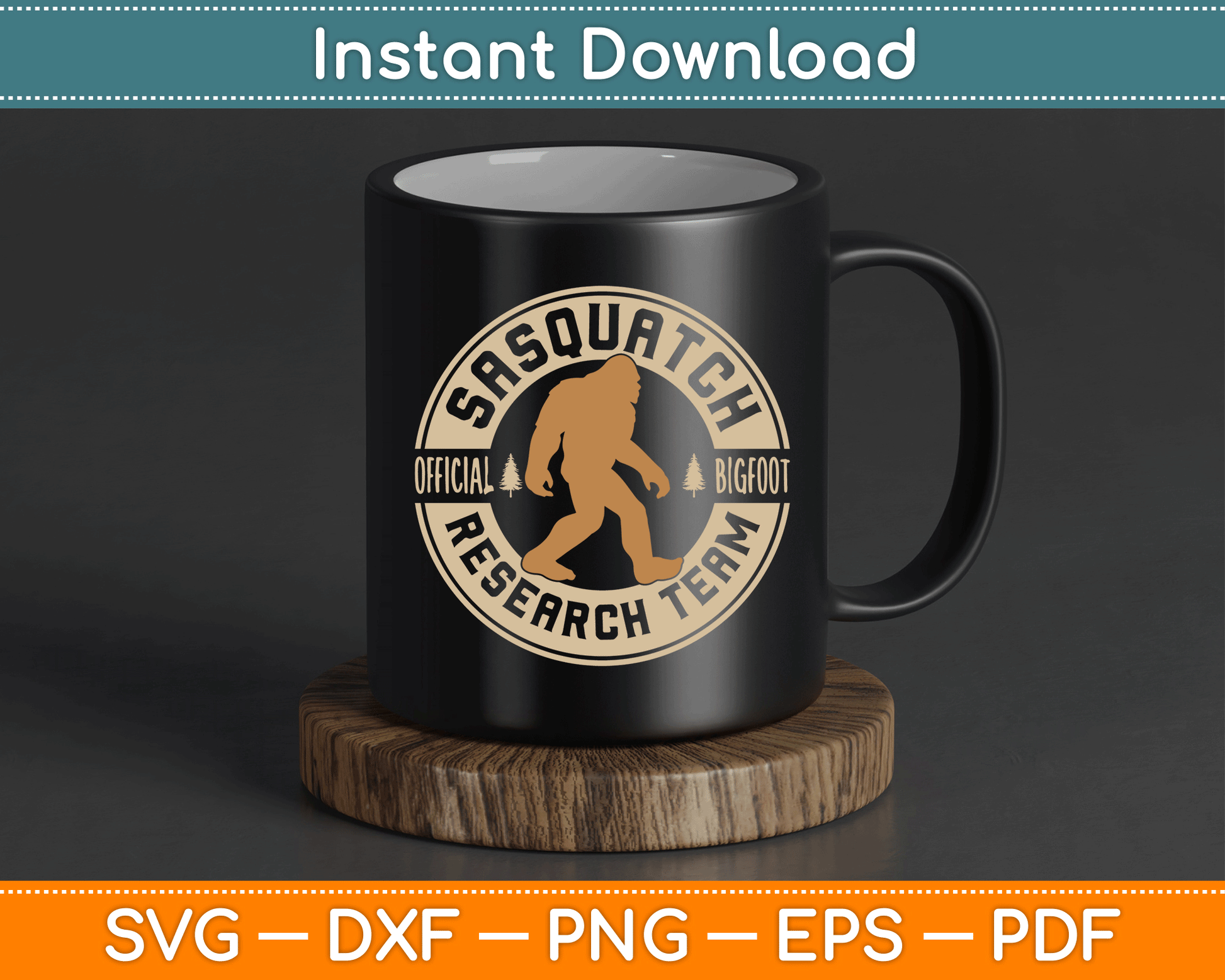 Bigfoot Research Team Retro Vintage Sasquatch SVG Digital Cutting File