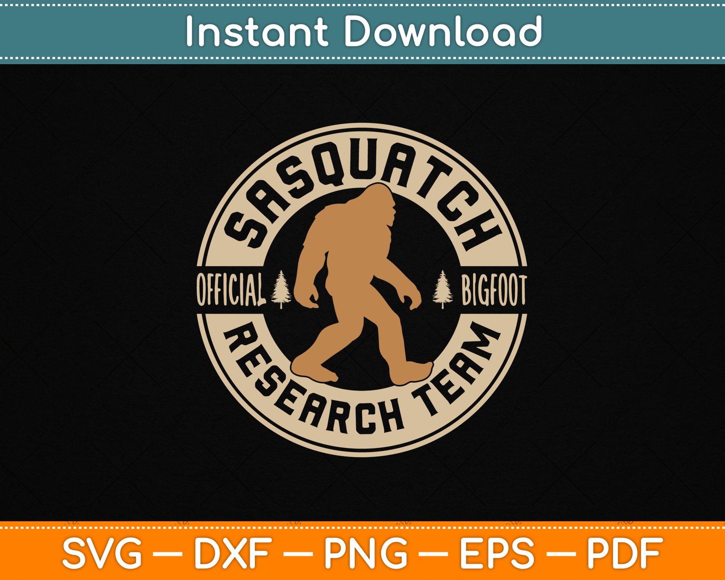 Bigfoot Research Team Retro Vintage Sasquatch SVG Digital Cutting File