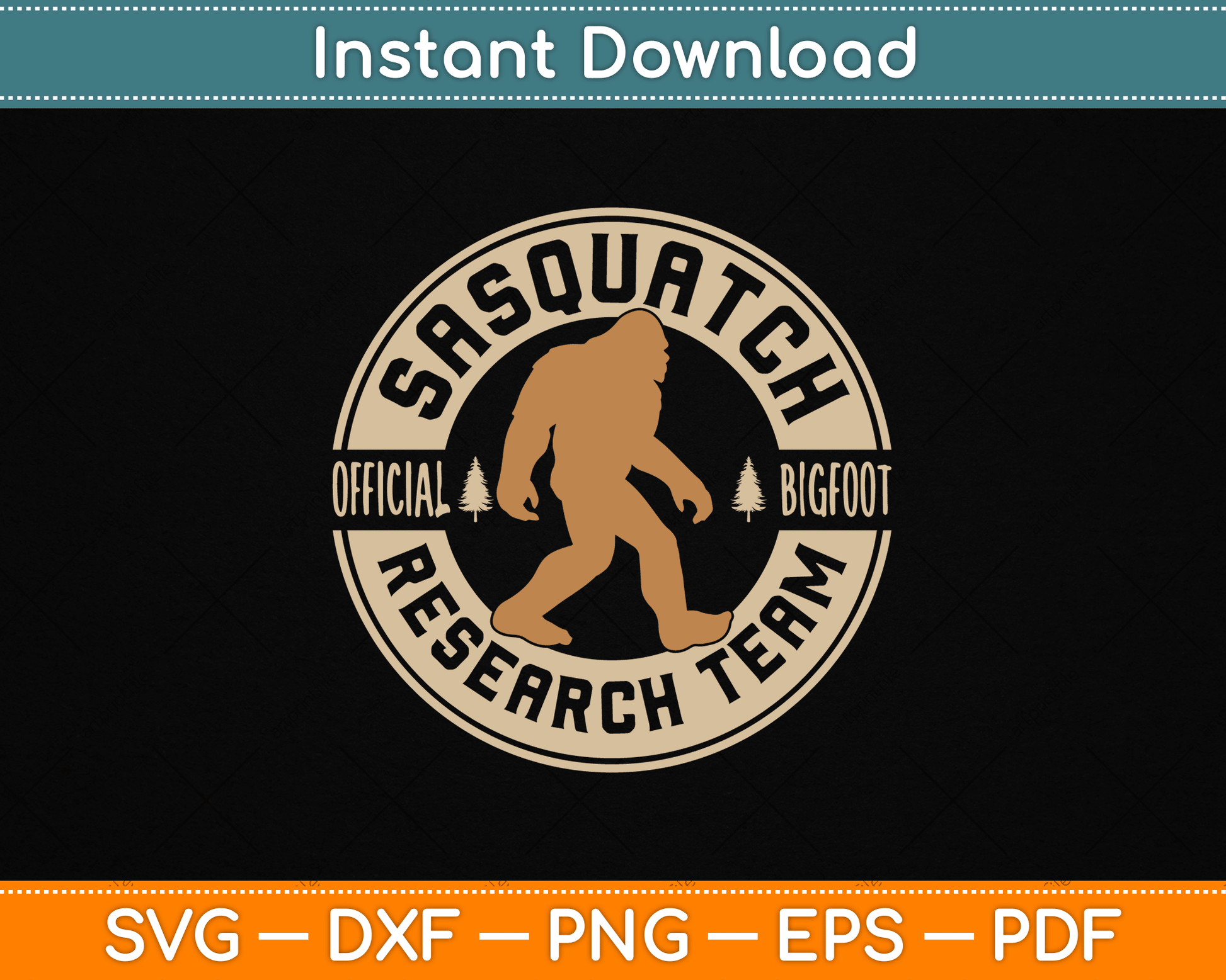 Bigfoot Research Team Retro Vintage Sasquatch SVG Digital Cutting File