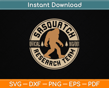 Bigfoot Research Team Retro Vintage Sasquatch SVG Digital Cutting File