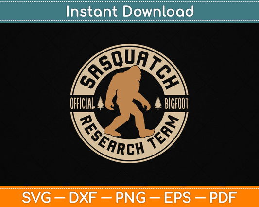 Bigfoot Research Team Retro Vintage Sasquatch SVG Digital Cutting File