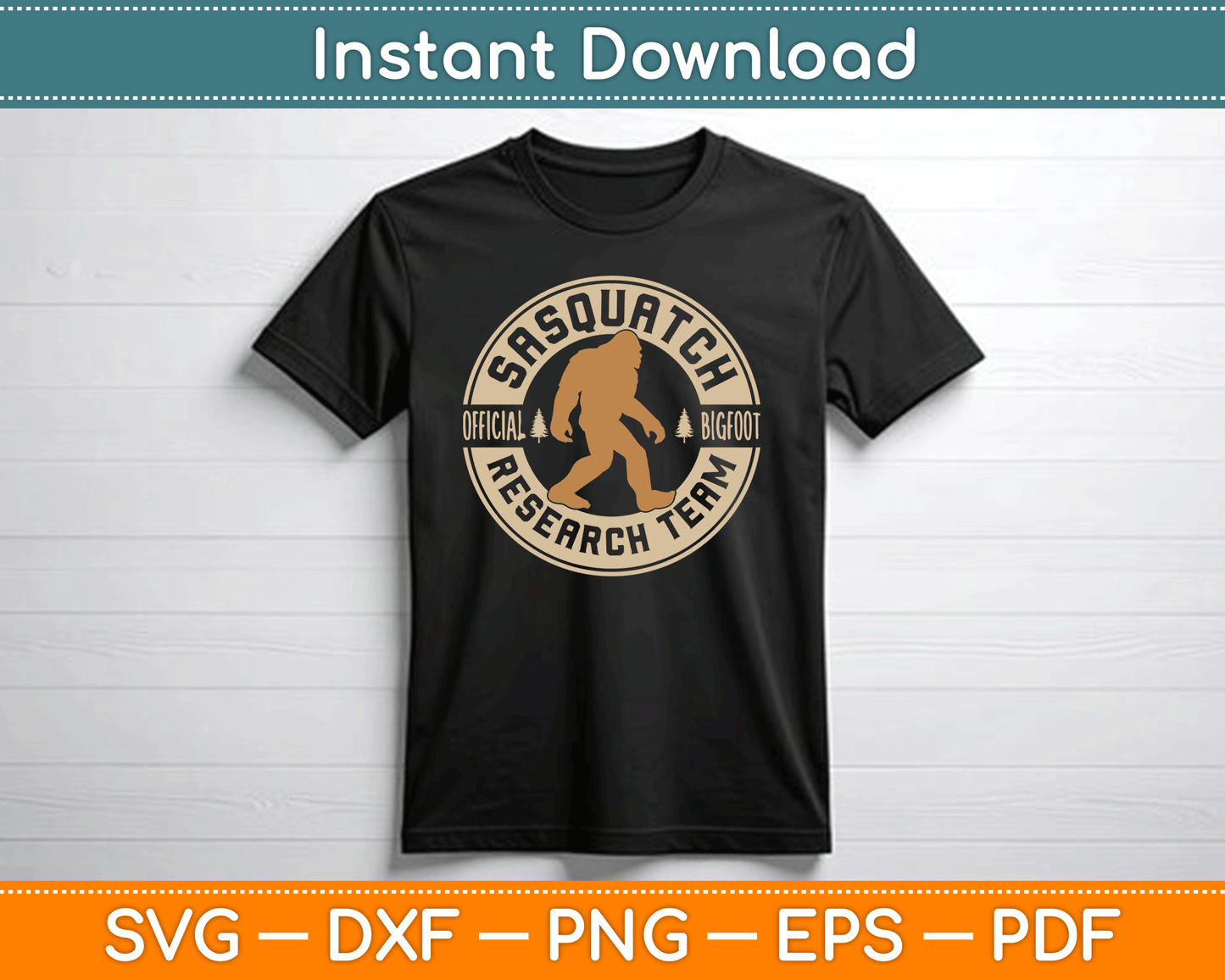 Bigfoot Research Team Retro Vintage Sasquatch SVG Digital Cutting File