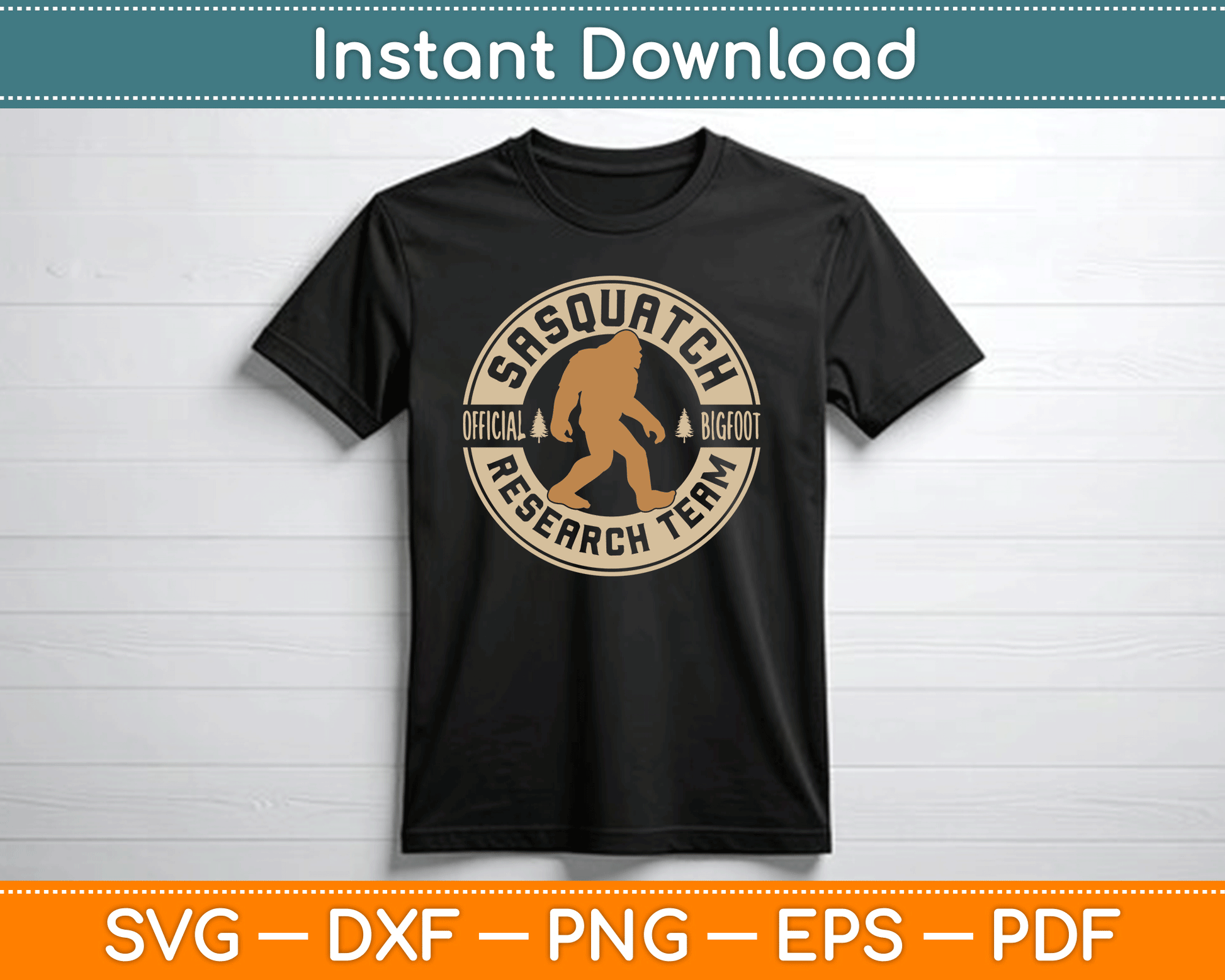 Bigfoot Research Team Retro Vintage Sasquatch SVG Digital Cutting File
