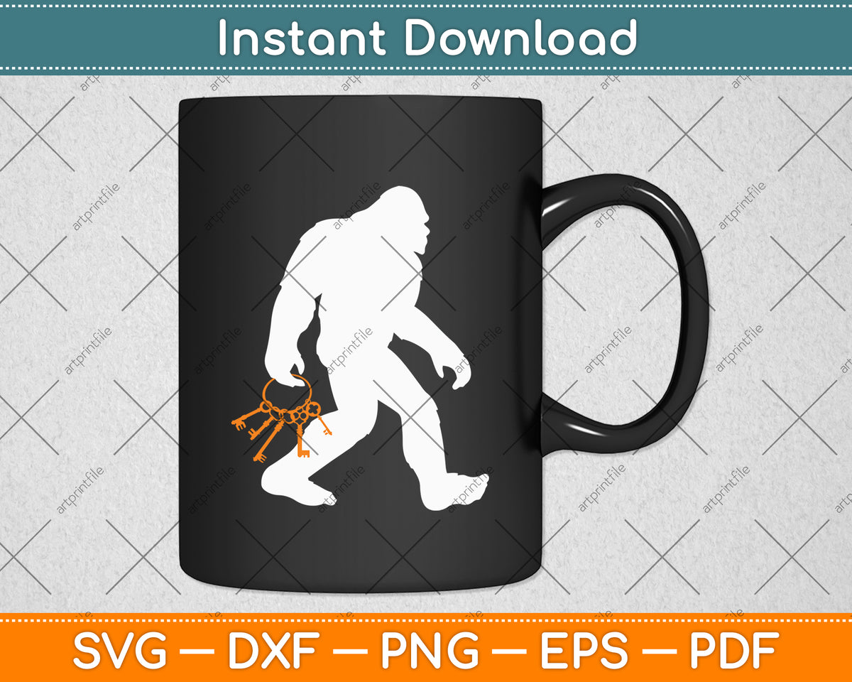 Bigfoot Locksmithing Cryptid Sasquatch Locksmith Svg Digital Cutting File
