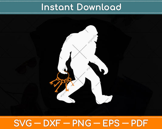 Bigfoot Locksmithing Cryptid Sasquatch Locksmith Svg Digital Cutting File