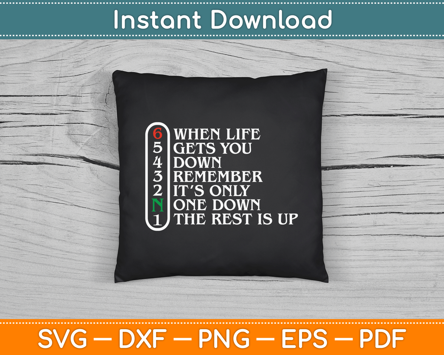 Biker When Life Gets You Down Motorcycle Gear SVG Digital Cutting File