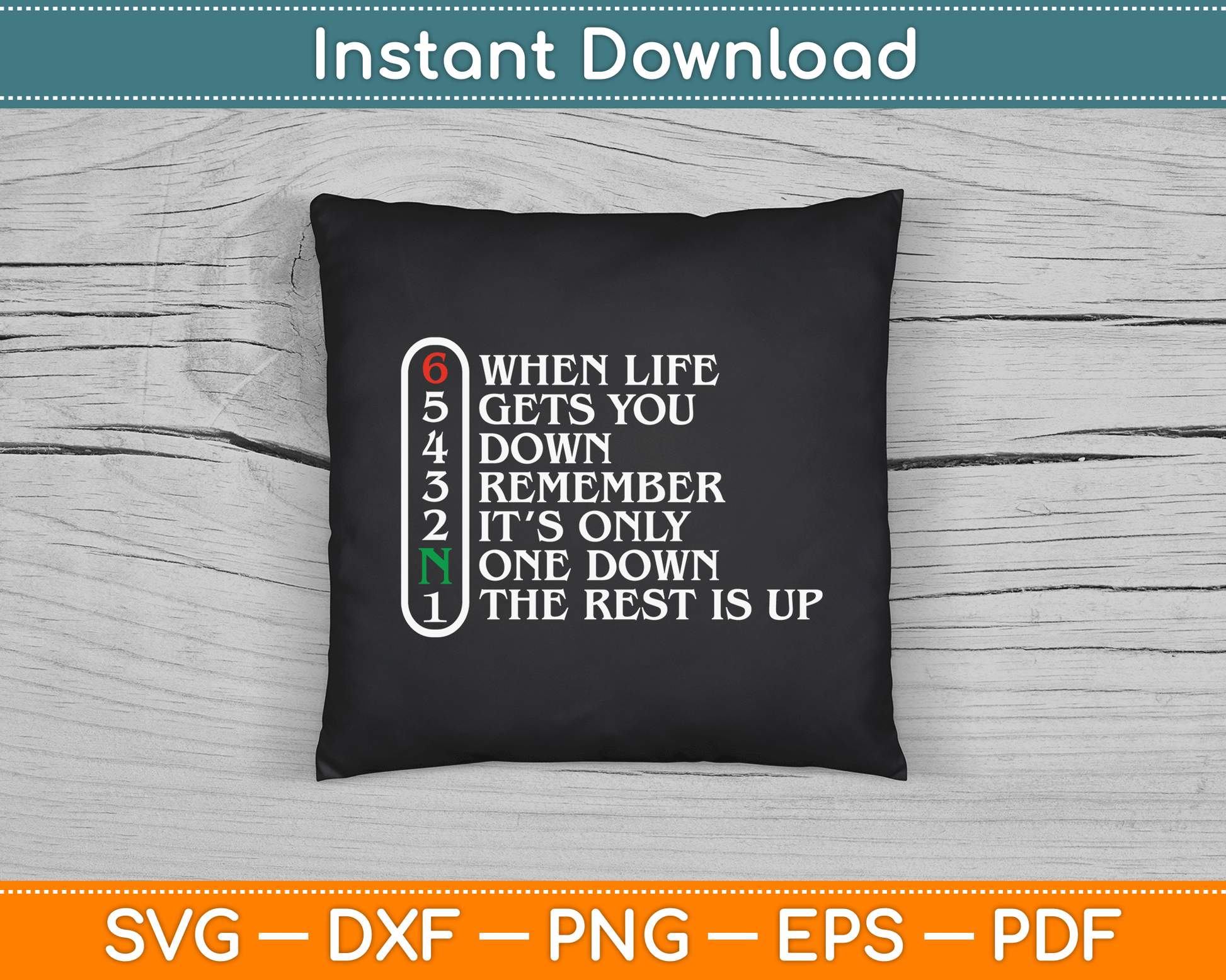 Biker When Life Gets You Down Motorcycle Gear SVG Digital Cutting File