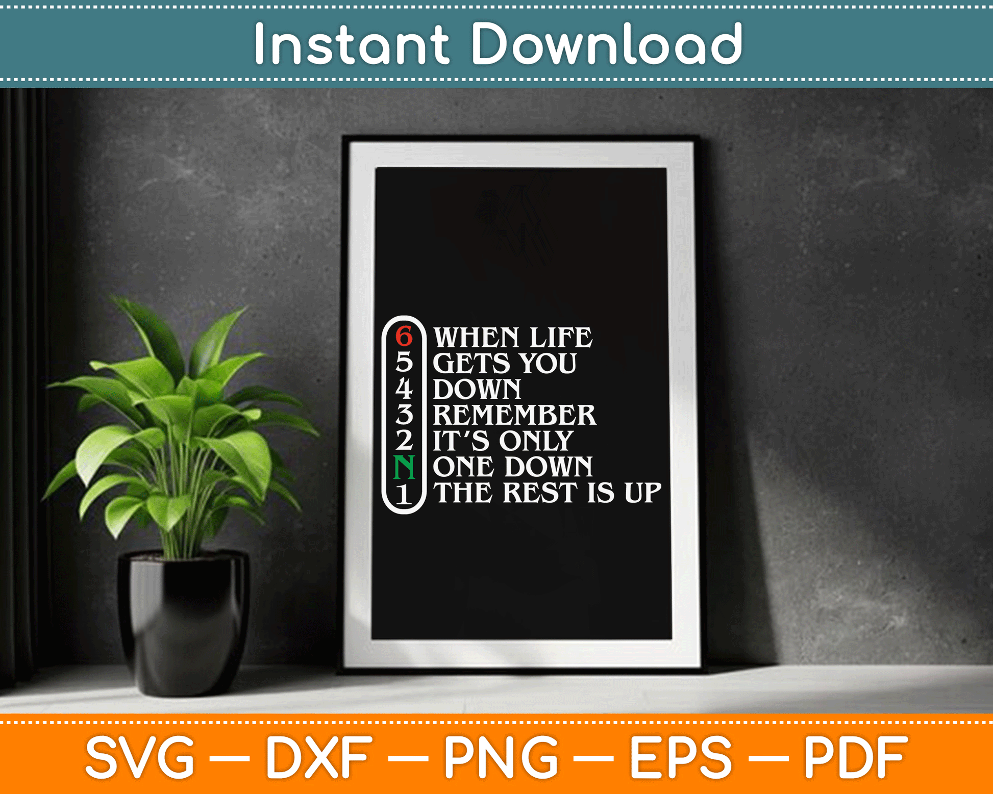 Biker When Life Gets You Down Motorcycle Gear SVG Digital Cutting File