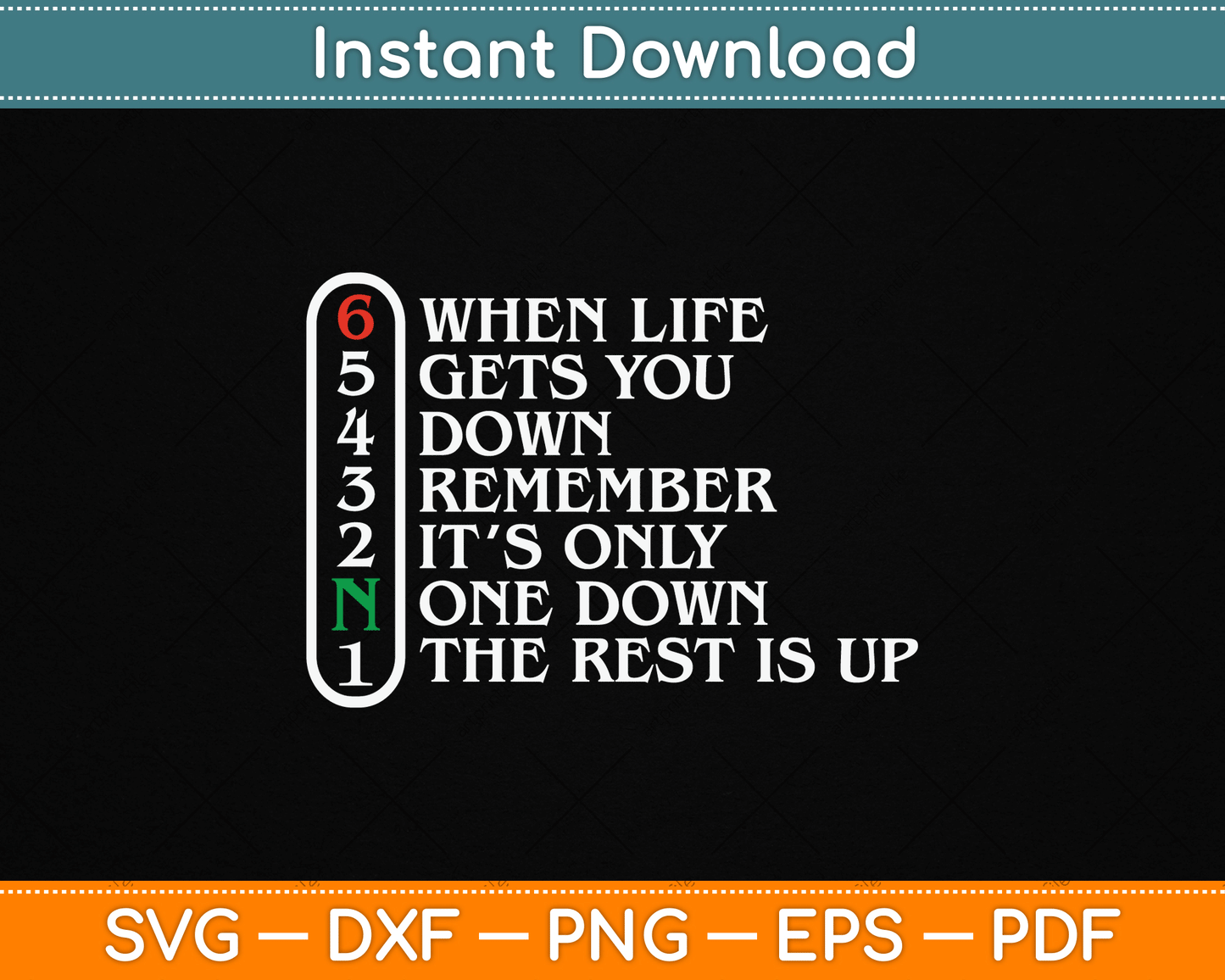 Biker When Life Gets You Down Motorcycle Gear SVG Digital Cutting File