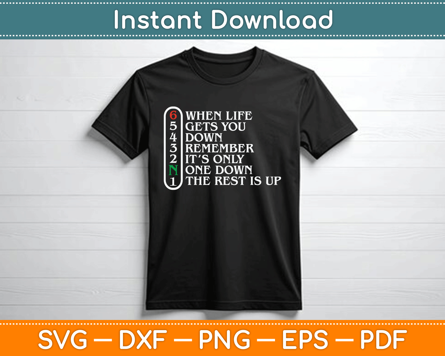 Biker When Life Gets You Down Motorcycle Gear SVG Digital Cutting File