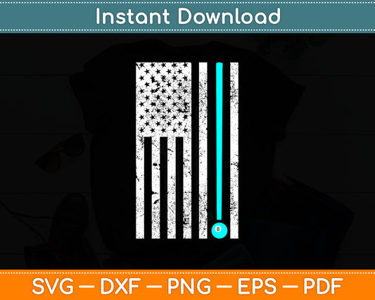 Pool Stick Billiards 8 Ball Vintage American Flag Svg Digital Cutting File