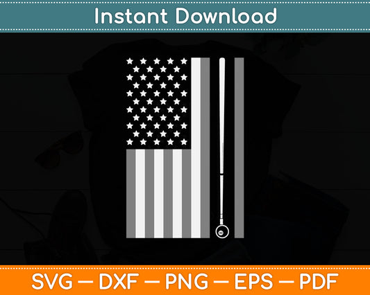 Pool Stick Billiards 8 Ball Vintage USA American Flag Svg Digital Cricut Cutting File