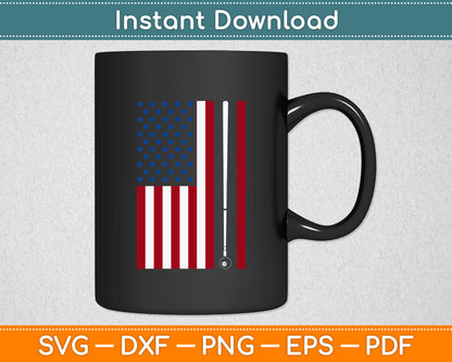 American Flag Billiard Stick Cute Table Game Funny Svg Digital Cutting File