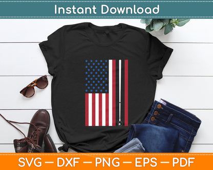 American Flag Billiard Stick Cute Table Game Funny Svg Digital Cutting File