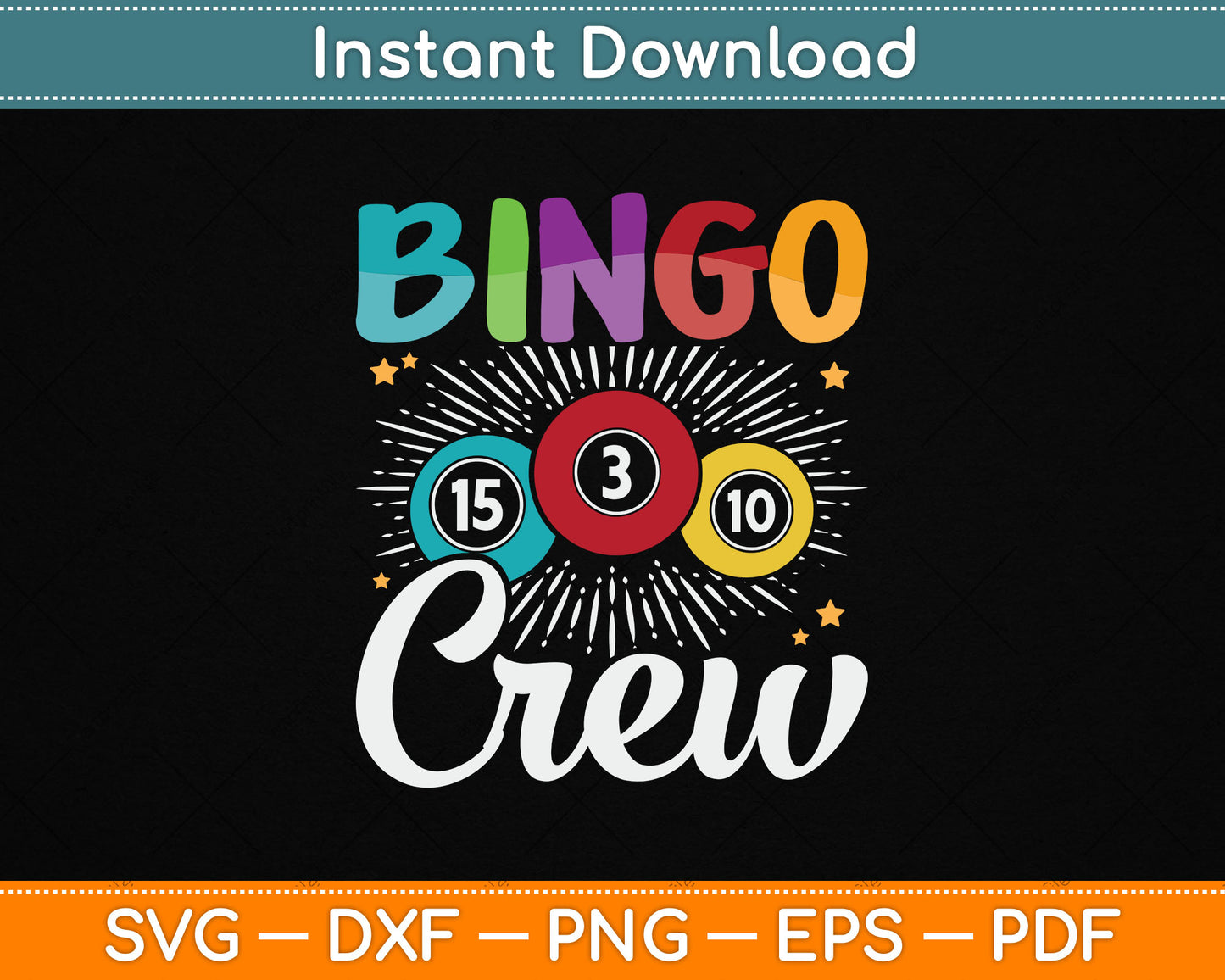 Bingo Crew Bingo Player Gambling SVG Digital Cutting File