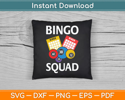 Bingo Squad Bingo Player SVG Digital Cutting File