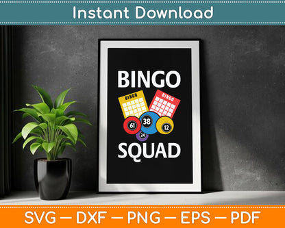 Bingo Squad Bingo Player SVG Digital Cutting File
