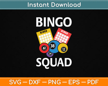 Bingo Squad Bingo Player SVG Digital Cutting File