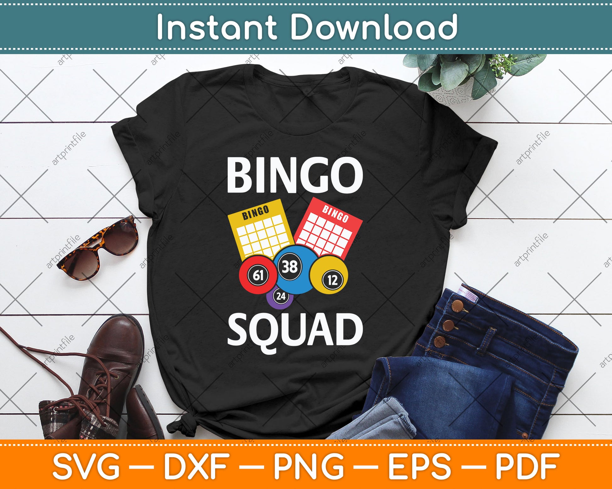 Bingo Squad Bingo Player SVG Digital Cutting File