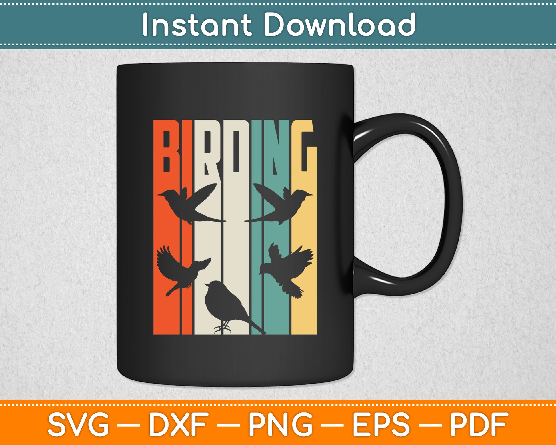 Birding Vintage Retro Style Birders With Birds Svg Digital Cutting File