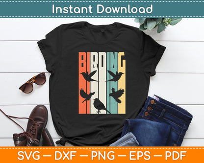 Birding Vintage Retro Style Birders With Birds Svg Digital Cutting File