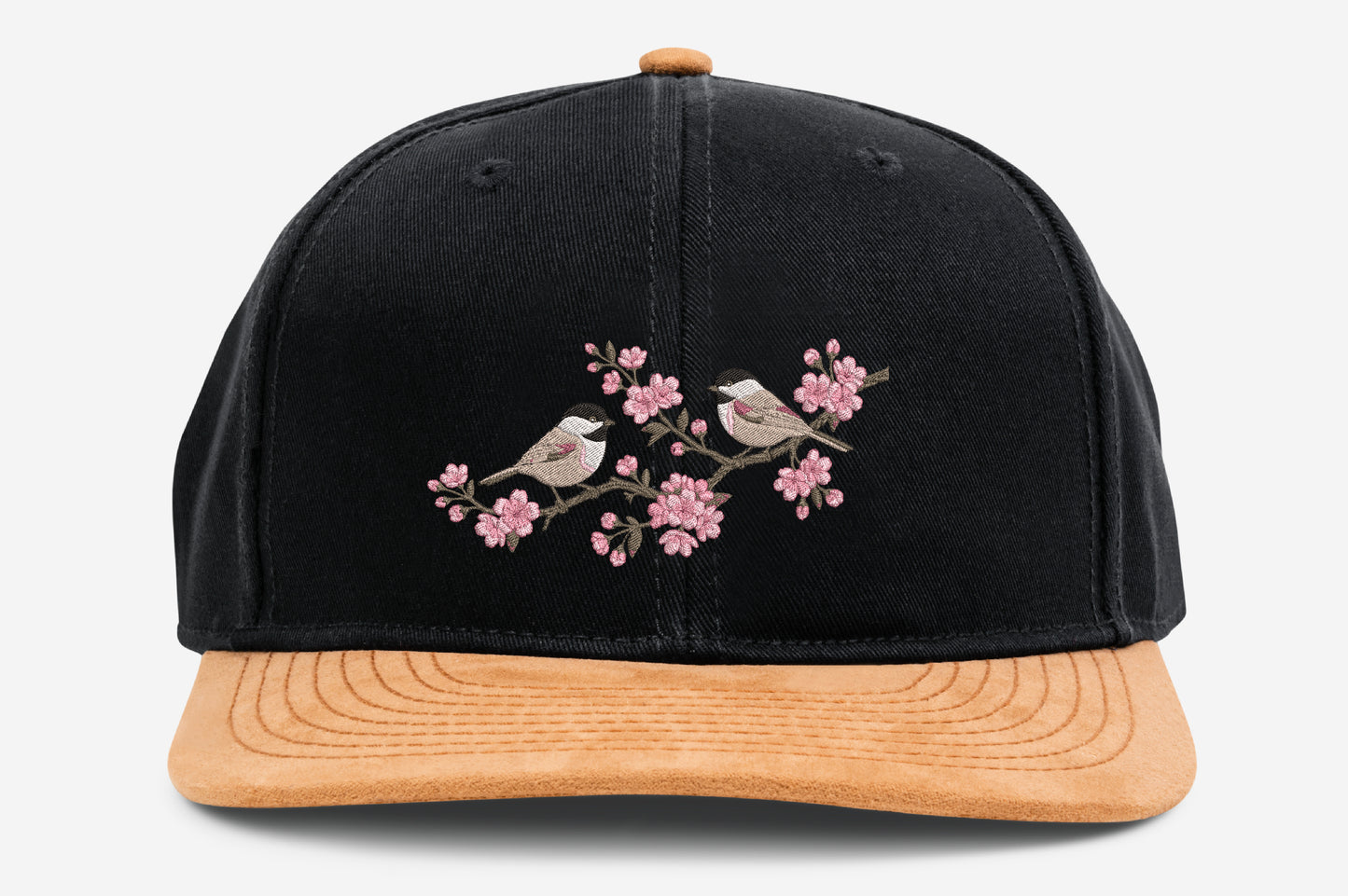 Birds on Cherry Blossom Branch Embroidery Design – Beautiful Bird & Sakura Machine Embroidery Pattern, Japanese Floral Nature Embroidery Design
