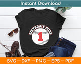 Birthday Dude 1st 1 Year Old Boys Vintage Baseball Svg Digital Cutting File