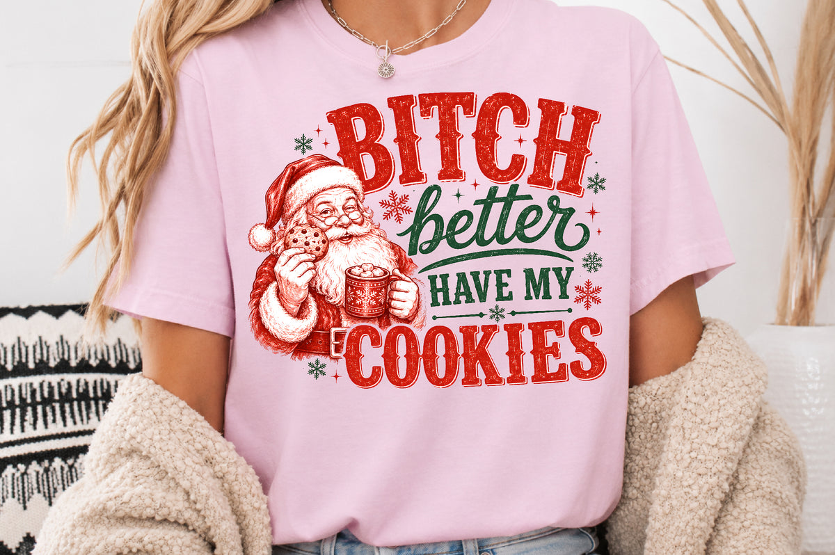 Bitch Better Have My Cookies PNG, Funny Christmas Santa