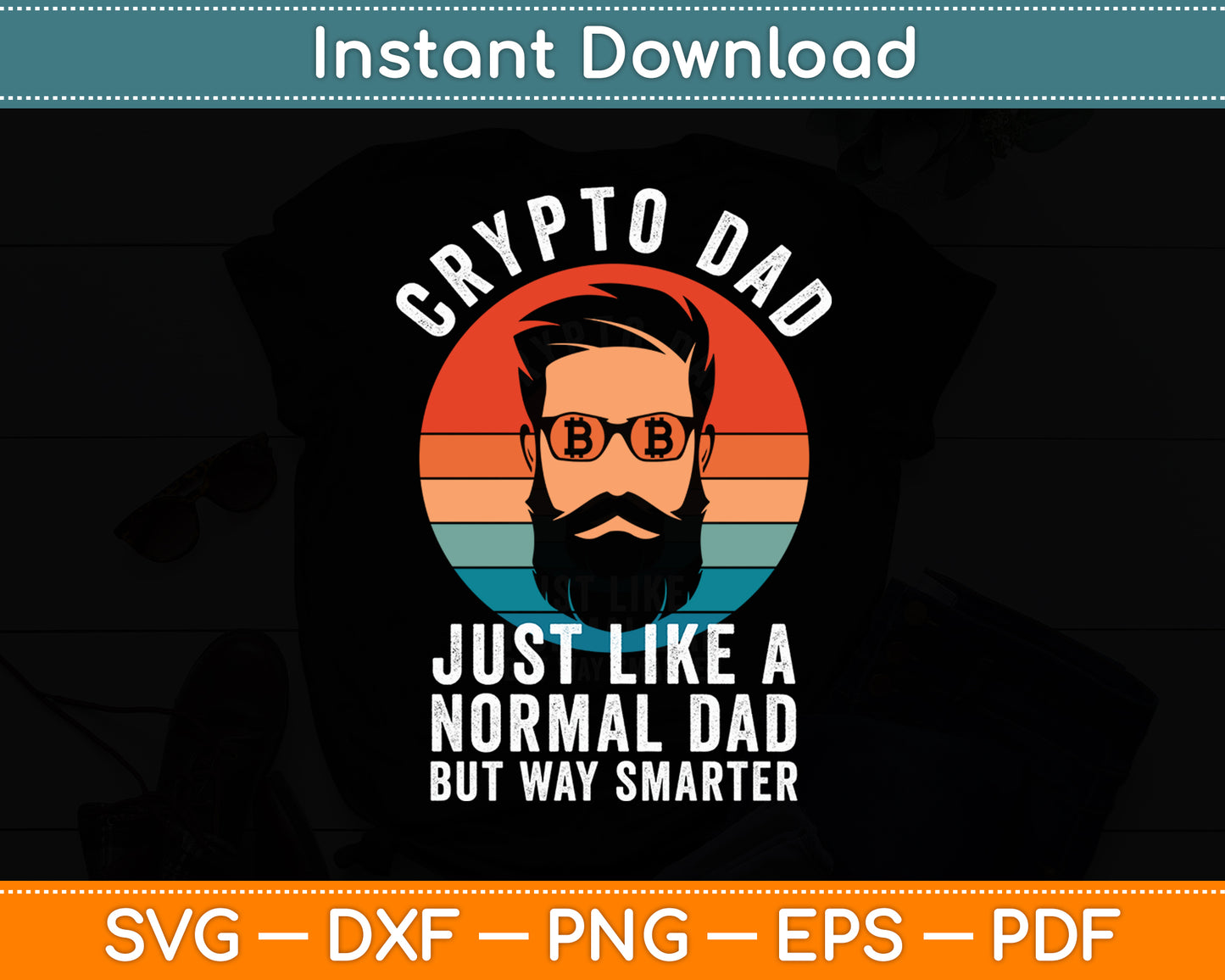 Bitcoin BTC Cryptocurrency Hodl Digital Money Retro Dad Papa Svg Digital Cutting File