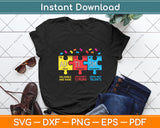 Black Autism Awareness Puzzle Svg Digital Cutting File