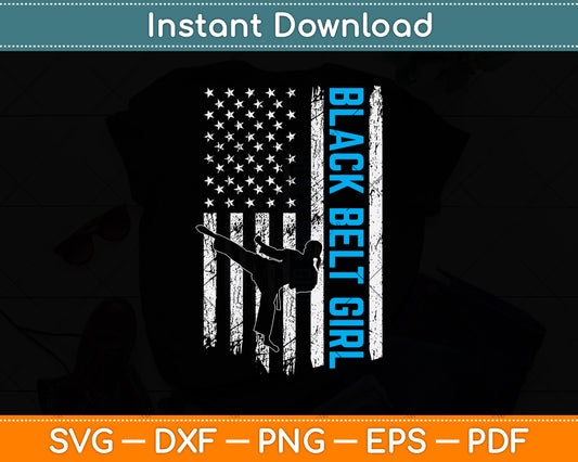 Black Belt Girl Karate Svg Png Dxf Digital Cutting File