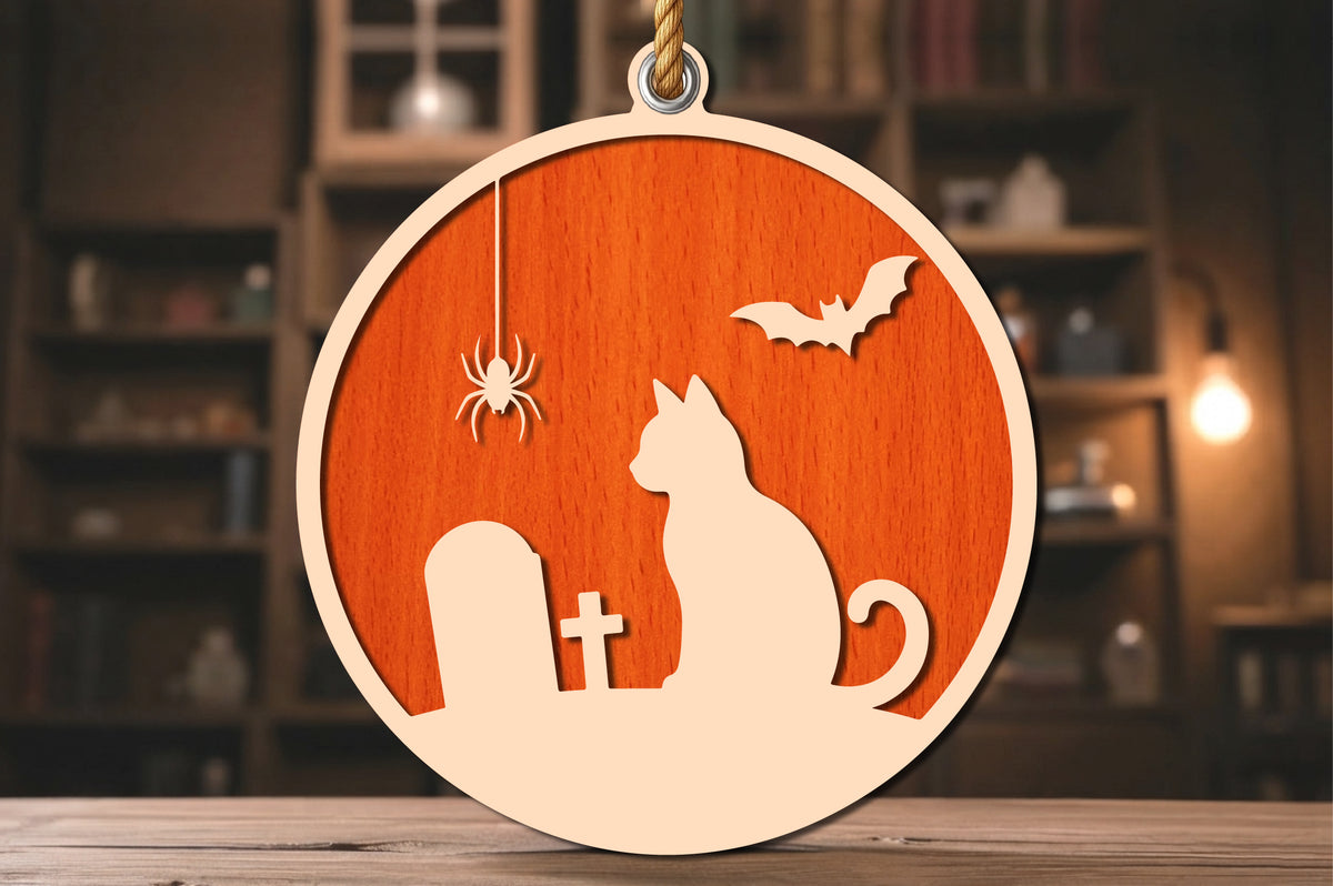 Black Cat Halloween Laser Cut SVG