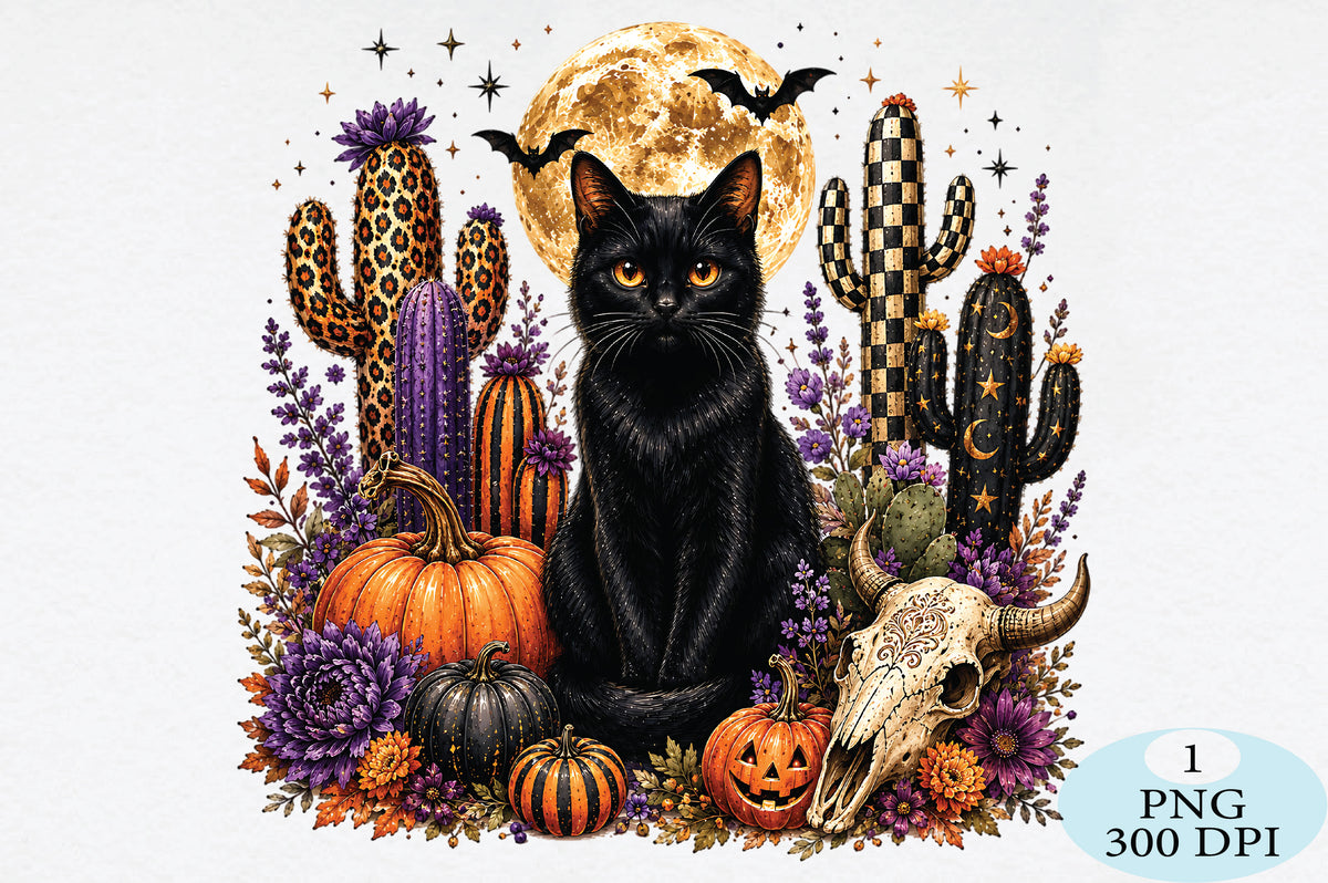 Black Cat Halloween PNG