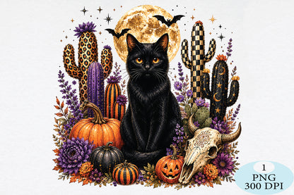 Black Cat Halloween PNG