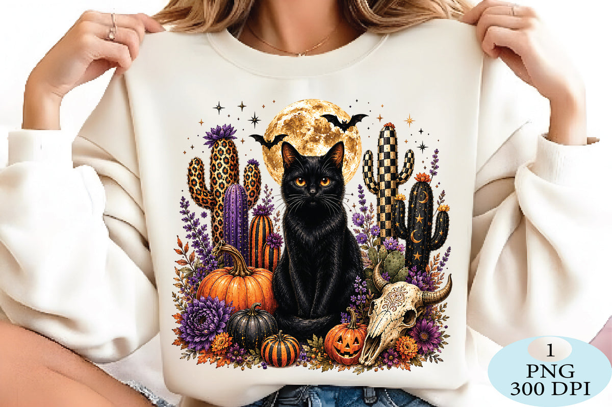 Black Cat Halloween PNG