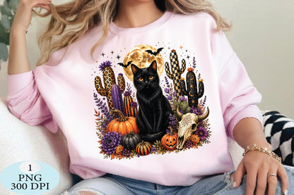 Black Cat Halloween PNG