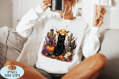 Black Cat Halloween PNG