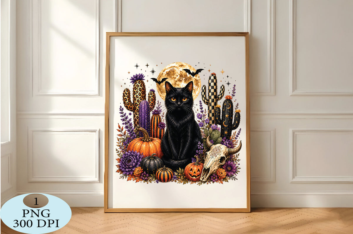 Black Cat Halloween PNG