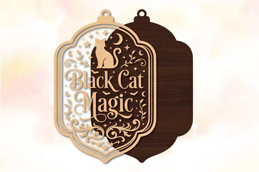 Black Cat Magic Halloween Laser Cut SVG