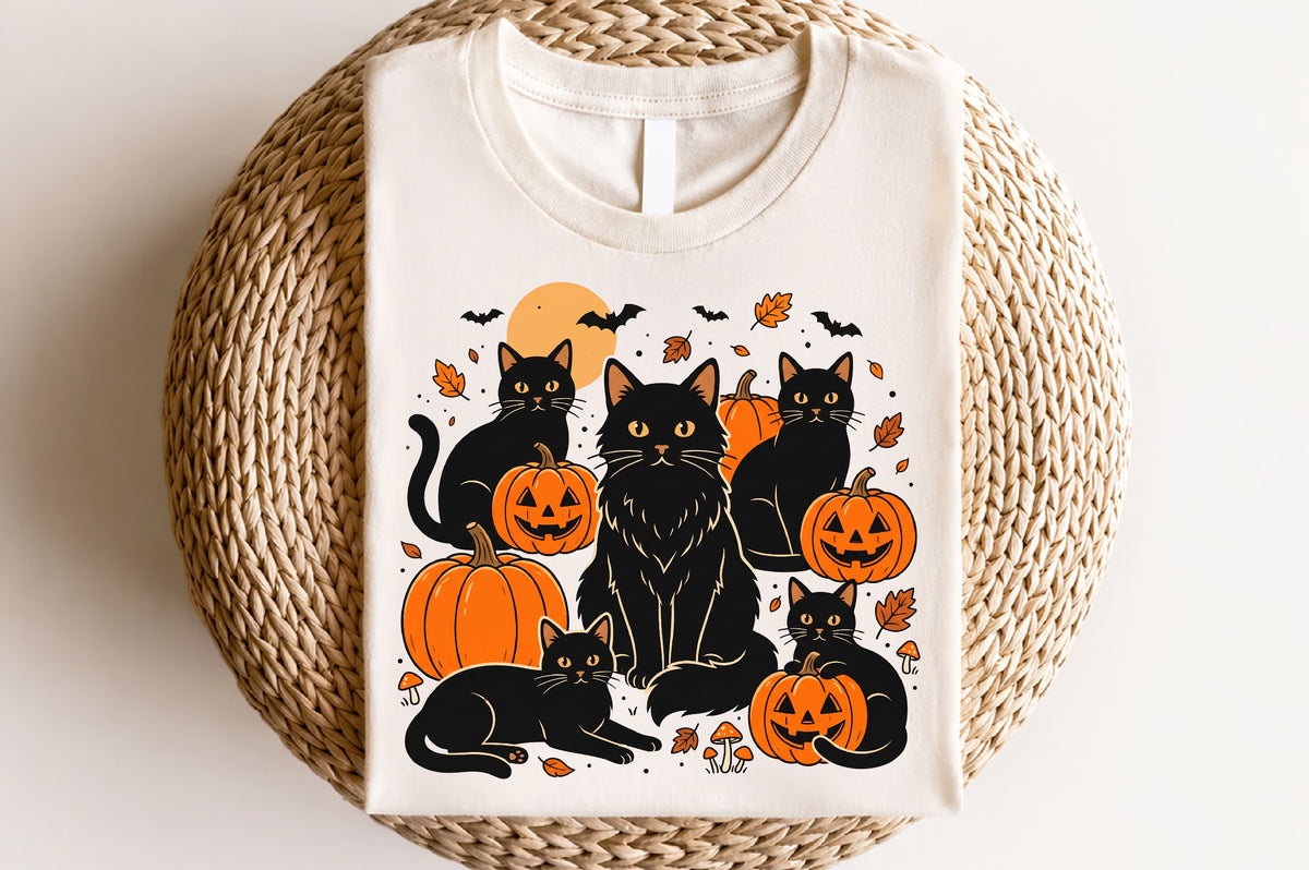 Black Cat Pumpkin Halloween PNG