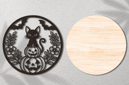 Black Cat Pumpkin Halloween SVG