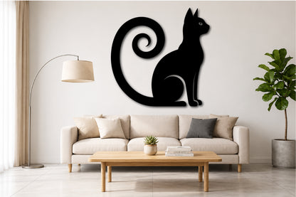 Black Cat Silhouette SVG DXF