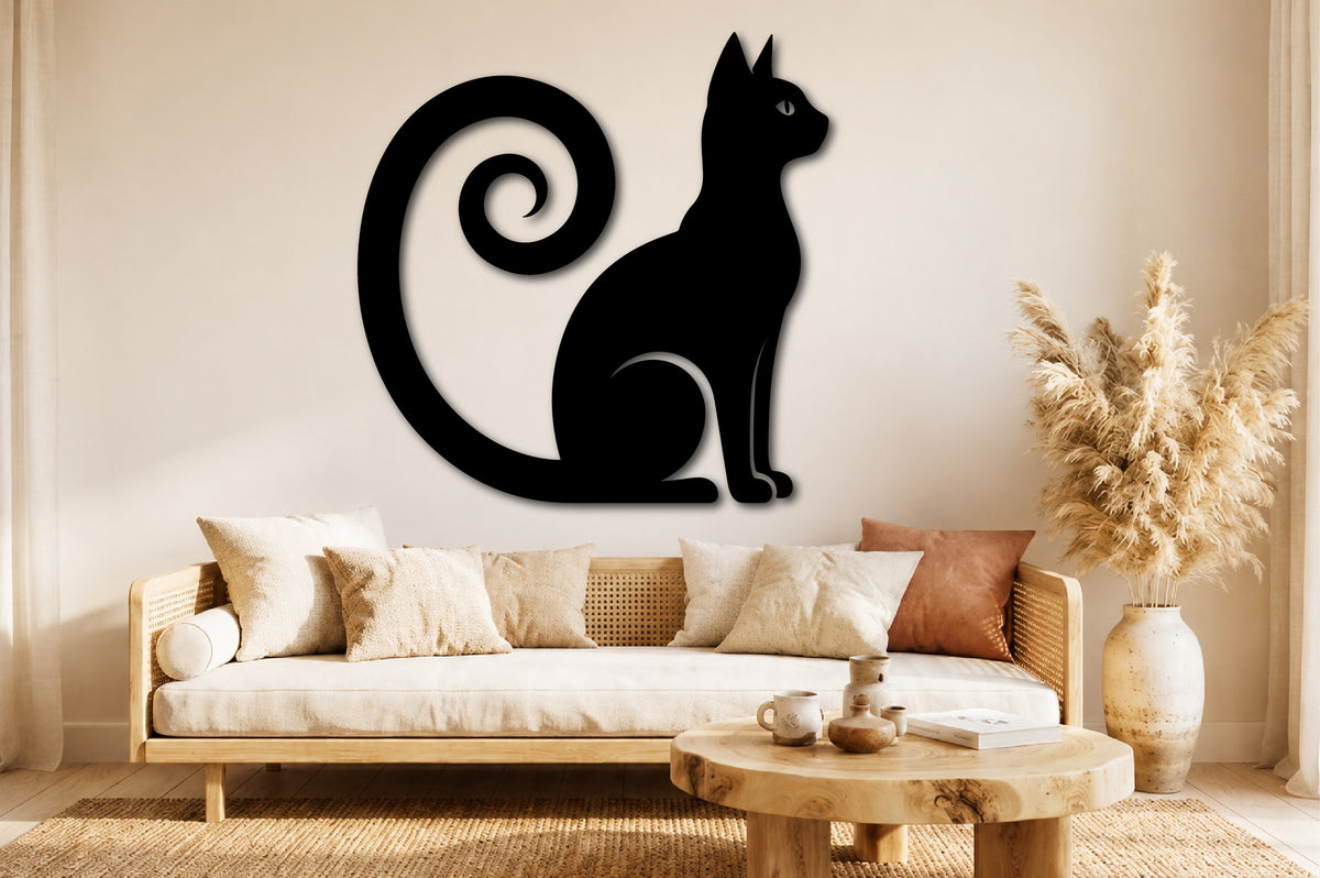Black Cat Silhouette SVG DXF