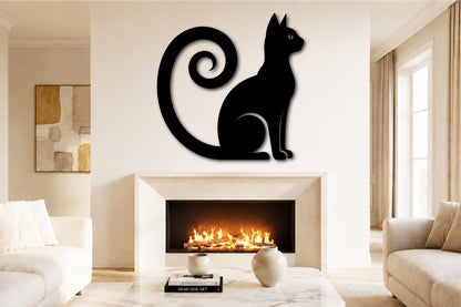 Black Cat Silhouette SVG DXF