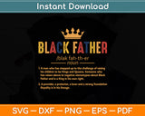 Black Father Noun Definition African American Father's Day Svg Digital Cutting File