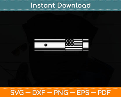 Retro American Flag Medical Symbol Svg Digital Cutting File