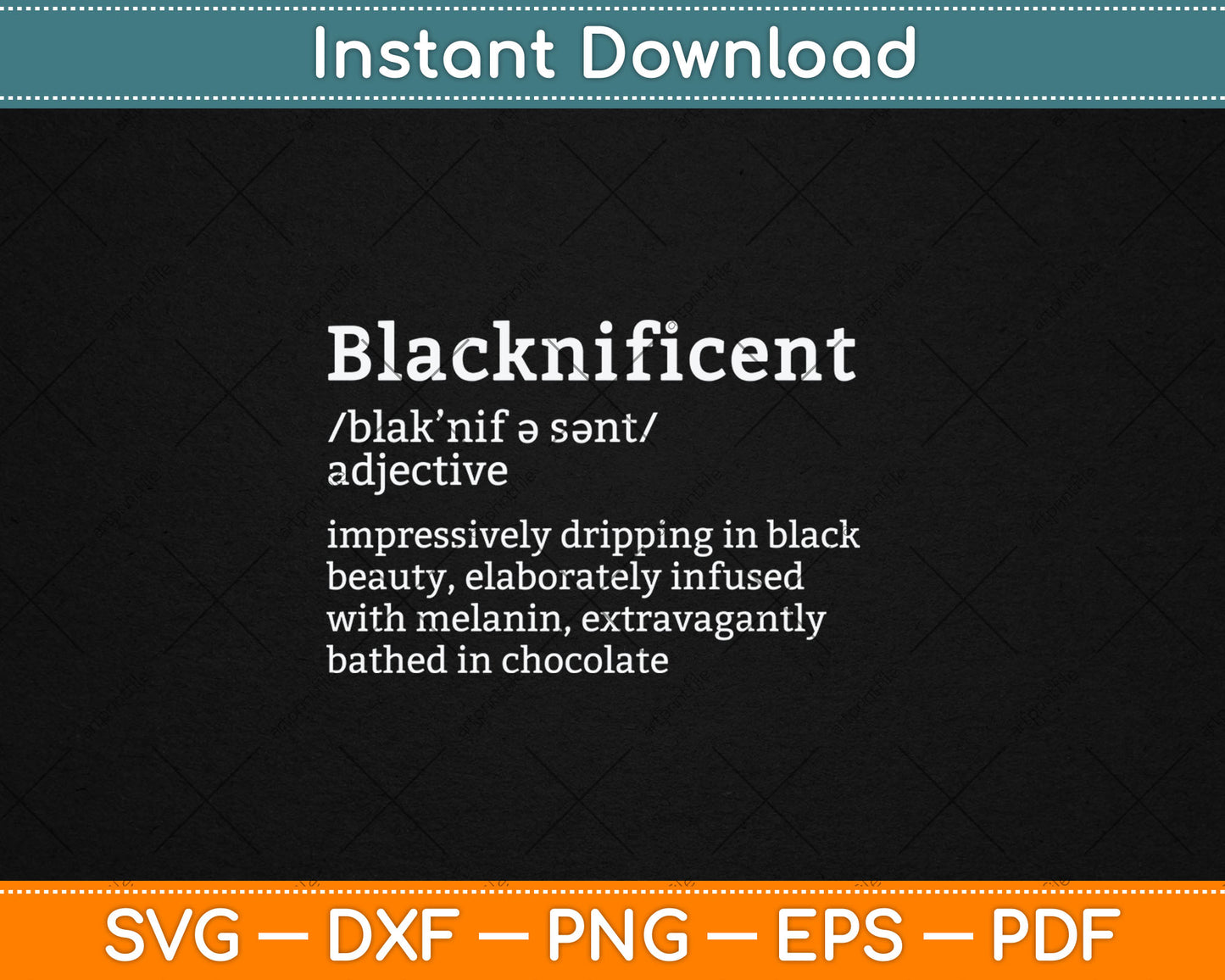 Blacknificent Definition Black History Black Pride Svg Digital Cutting File