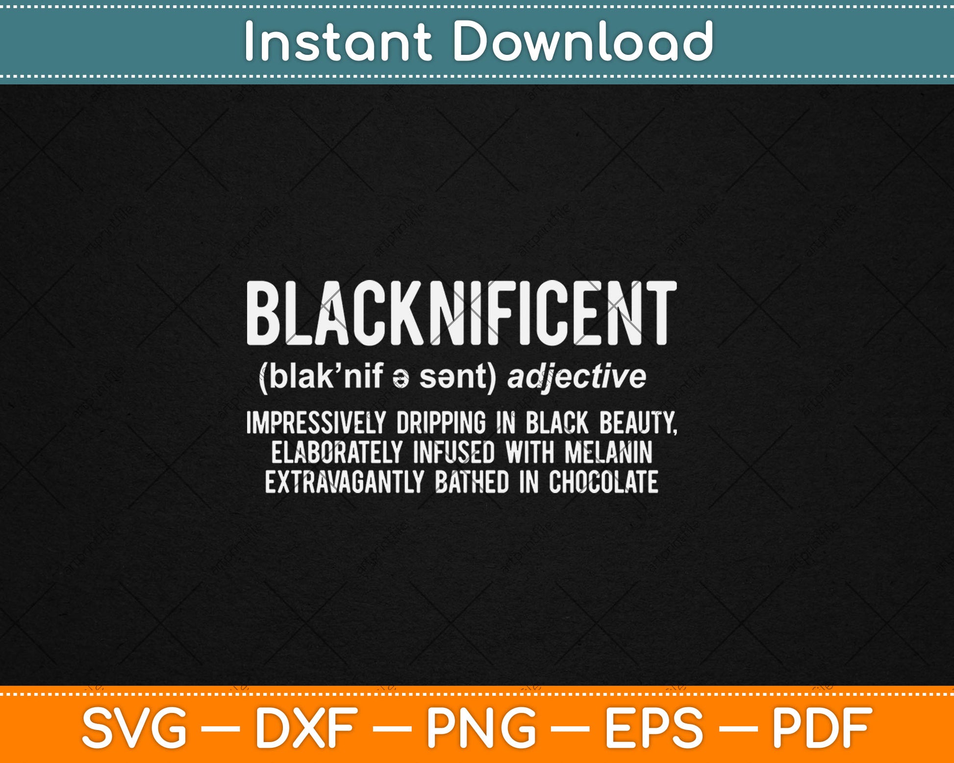 Blacknificent Definition Gift Men Women Black History Month Svg Digital Cutting File