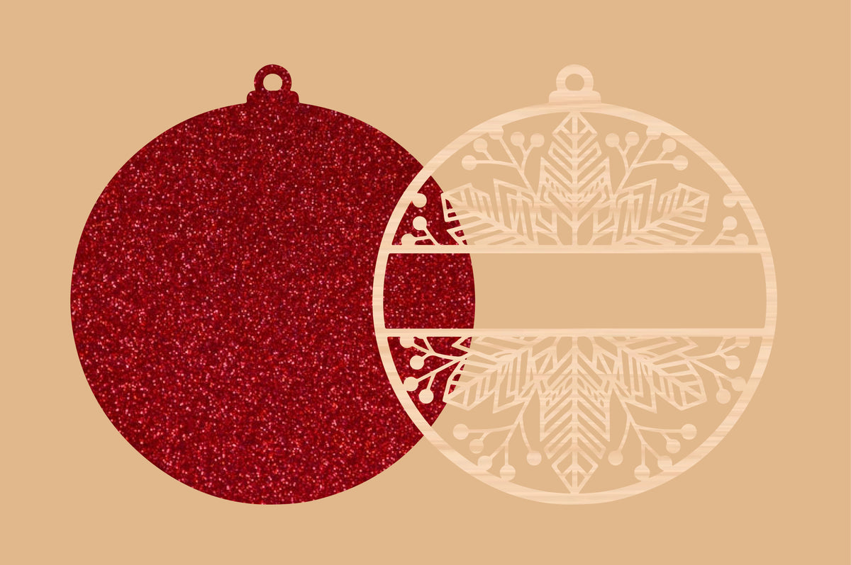Snowflake Blank Banner Round Sign Laser Cut SVG
