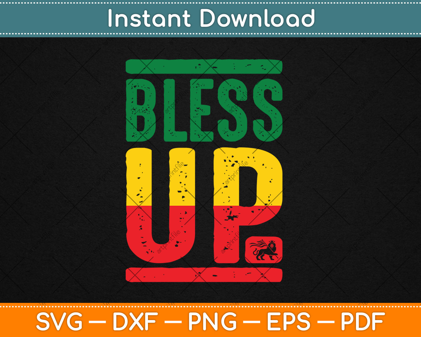 Bless Up Reggae Music Rastafari Lion Of Judah Rasta Gift Svg Digital Cutting File